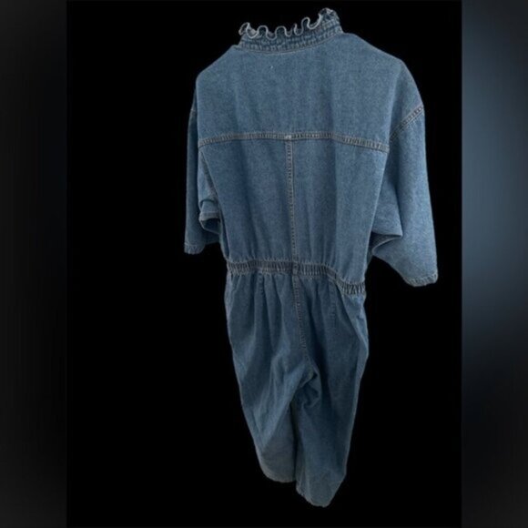 REVOLVE BRAND - OVERLOVER -Blue Denim VINTAGE LOOK Jumpsuit - Picture 7 of 13